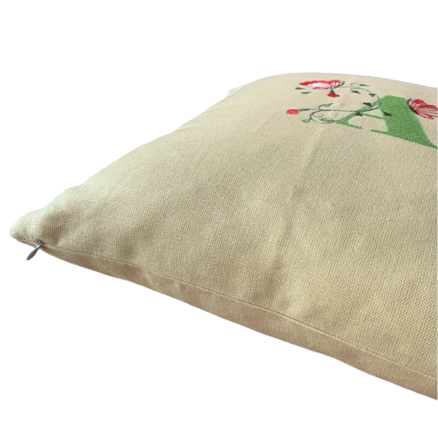 Handmade 100% Linen Cushion Cover | Embroidery Personalized Initial