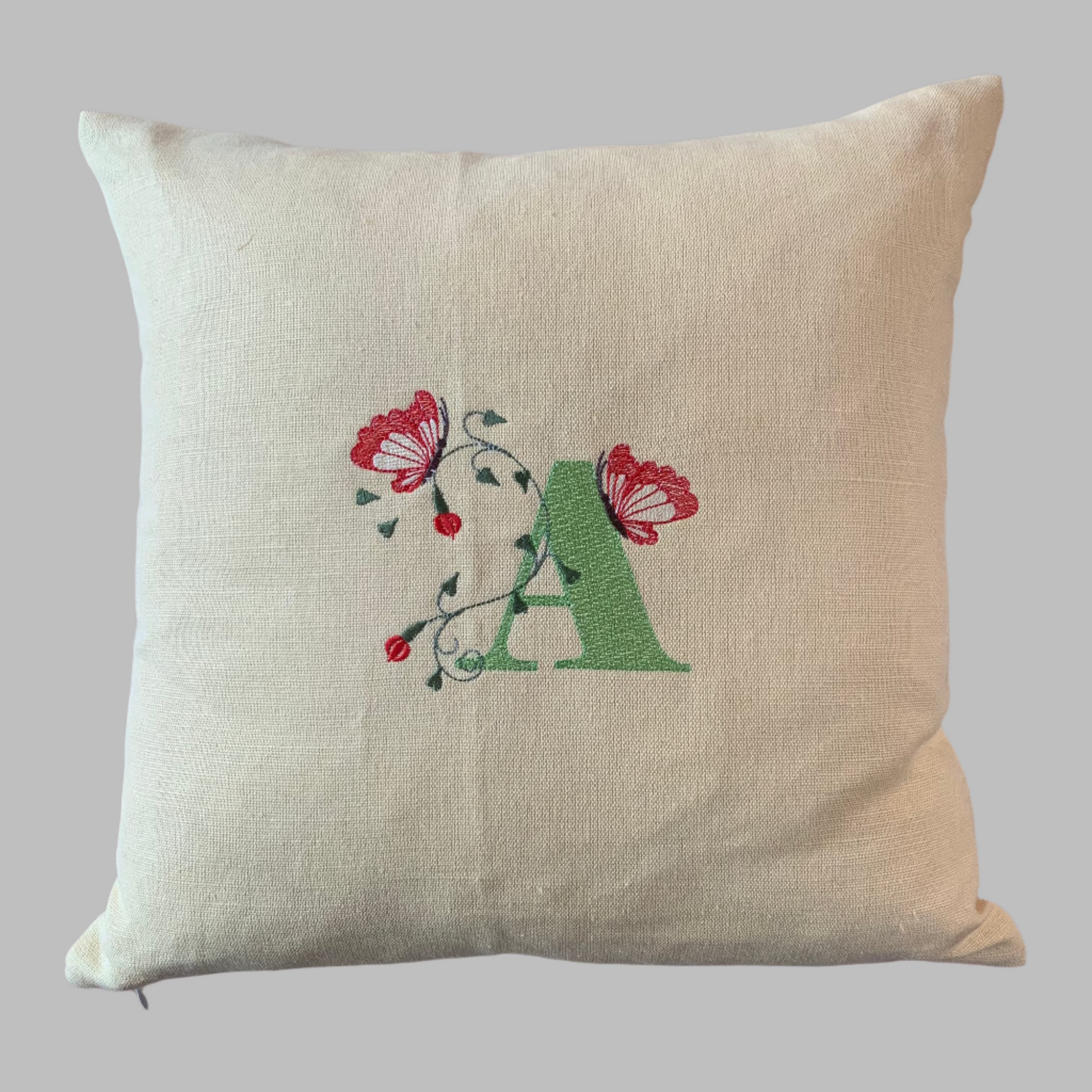 cotton linen embroidery letter